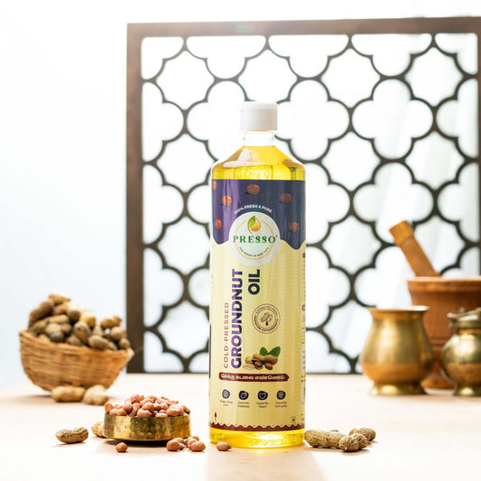 Pure and Nutritious Cold Pressed Groundnut Oil - Presso: A Healthy Choice for Your Kitchen!