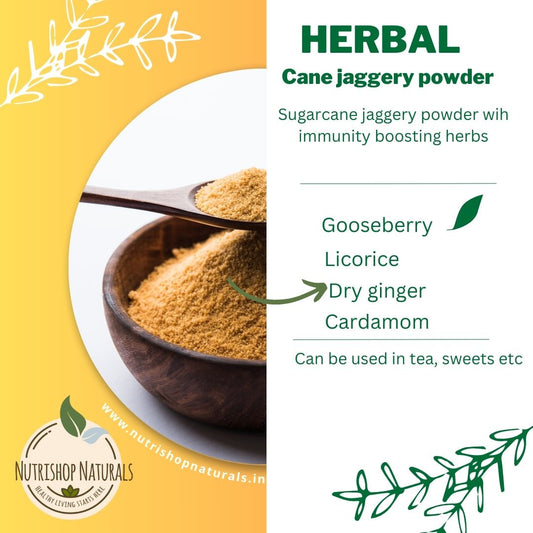 Herbal Cane Jaggery Powder - Kaadu Organics: Nature's Sweet Delight!