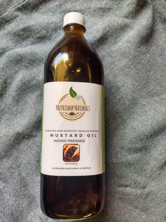 Wood Pressed Mustard Oil (Sarson ka Tel) - Pure and Aromatic Cooking Oil for Traditional Indian Cuisine