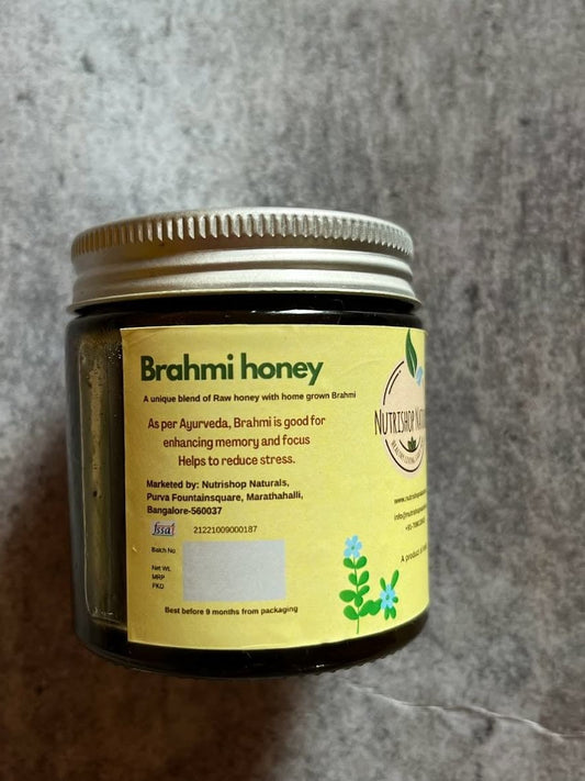Brahmi Bliss: Raw Honey Infused with the Nourishing Goodness of Brahmi Herb - Discover Nature's Harmony!