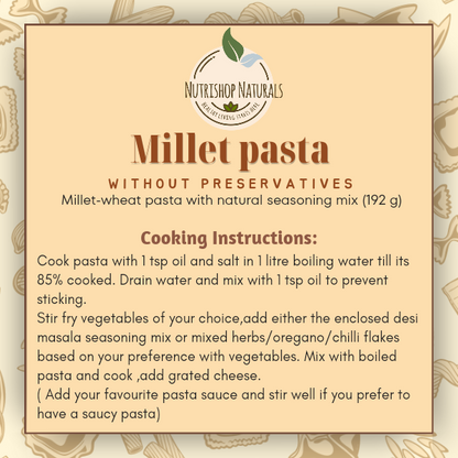 Millet Pasta - Healthy pasta with a blend of millet and whole wheat